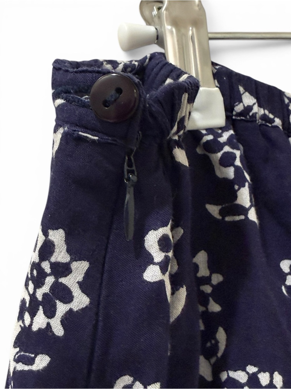 Blue Patchwork Floral Block Print Shibori Tie Dye Midi Skirt L - Picture 6 of 7